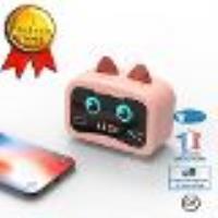 INN® Haut-parleur bluetooth sans fil intelligent chaton rose avec réveil mini haut-parleur ordinateu