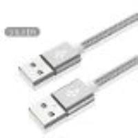 couleur argent Câble d'extension Double USB vers USB mâle vers mâle, pour boîtier TV, PC, radiateur,