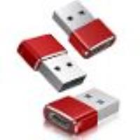 Rouge - Adaptateur USB C femelle vers USB A mâle 3 Pack,Converter C Charger Cable pour Apple Watch 7