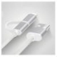 Câble 2 en 1 Pour IPAD Air Android & Apple Adaptateur Micro USB Lightning 1m Metal Nylon ARGENT