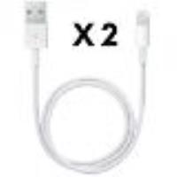 Lot 2 Cables USB Lightning Chargeur Blanc pour Apple iPAD AIR 1 / AIR 2 / AIR 3 / PRO - Cable Port U