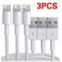 Câble iPhone Chargeur Lot de 3 compatible avec Apple Câble Lightning 2M Charge Rapide pour iPhone Se