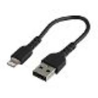 StarTech.com 15cm(6 in) Durable Black USB-A to Lightning Cable, Heavy Duty Rugged Aramid Fiber USB T