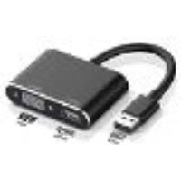INN® Interface USB3.0 vers HDMI convertisseur VGA projecteur à noyau de cuivre noir carte graphique 