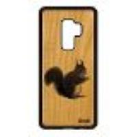Coque En Bois Silicone Galaxy S9+ Plus Ecureuil De Protection Mignon Animal Design Housse Nature For