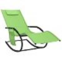 Transat Chaise Longue Bain De Soleil Lit De Jardin Terrasse Meuble D'extérieur À Bascule Acier Et Te