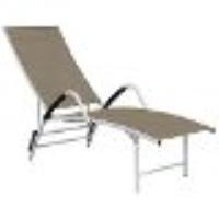 Transat Chaise Longue Bain De Soleil Lit De Jardin Terrasse Meuble D'extérieur Textilène Et Aluminiu