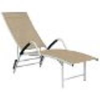 Transat Chaise Longue Bain De Soleil Lit De Jardin Terrasse Meuble D'extérieur Textilène Et Aluminiu