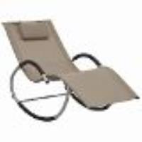 Transat Chaise Longue Bain De Soleil Lit De Jardin Terrasse Meuble D'extérieur Avec Oreiller Taupe T