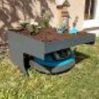 Garage pour tondeuse robot avec jardinière HWC-G60, Toit, Abri pour tondeuse robot, anthracite