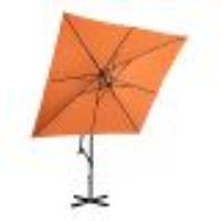 Parasol De Jardin Meuble Abri Terrasse Carré 250 X 250 Cm Inclinable Orange Helloshop26 14_0002670