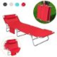 Sobuy® Ogs35-R Chaise Longue Bain De Soleil Transat De Jardin Pliant Chaise De Camping Inclinable, P