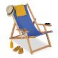 Relaxdays Chaise Longue Bois Transat Soleil Réglable Chaise Plage Pliable Avec Accoudoirs