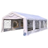 Tente barnum tonnelle de réception 798L x 392l x 280H cm polyéthylène imperméable 8 fenêtres et acie