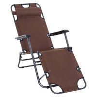 Outsunny Chaise longue pliable bain de soleil transat de relaxation dossier inclinable avec repose-p