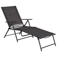 Bain de soleil pliable transat inclinable 5 positions chaise longue grand confort avec accoudoirs di