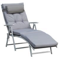Bain de soleil pliable transat inclinable 7 positions chaise longue grand confort avec matelas + acc