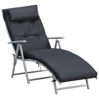 Bain de soleil pliable transat inclinable 7 positions chaise longue grand confort avec matelas + acc