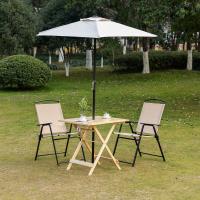 Table de jardin camping pliable plateau à lattes dim. 70L x 70l x 70H cm espace parasol bois sapin p