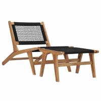 Transat chaise longue bain de soleil lit de jardin terrasse meuble d'extérieur avec repose-pied bois