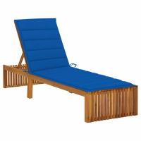 Transat chaise longue bain de soleil lit de jardin terrasse meuble d'extérieur avec coussin bois d'a