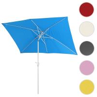 Parasol N23, parasol de jardin, 2x3m rectangulaire inclinable, polyester/aluminium 4,5kg ~ bleu