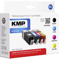 Pack de cartouches compatible KMP C107PIXV noir, cyan, magenta, jaune - remplace Canon PGI-570 XL, CLI-571 XL