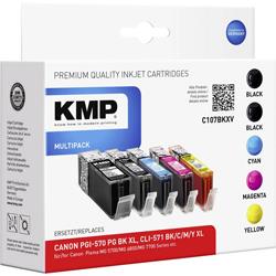 Pack de cartouches compatible KMP C107BKXV noir, noir photo, cyan, magenta, jaune - remplace Canon PGI-570 XL,