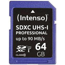 Carte SDXC Intenso Professional 64 Go Class 10, UHS-I