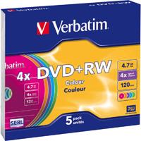 DVD+RW Verbatim 43297 5 pc(s) 4.7 Go 120 min couleur