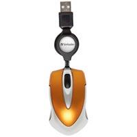 Verbatim Go Mini Souris USB optique avec enrouleur de câble orange