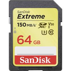 SanDisk Extreme Carte SDXC 64 Go Class 10, UHS-I, UHS-Class 3, v30 Video Speed Class compa
