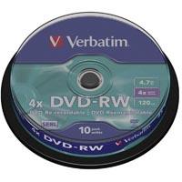 DVD-RW Verbatim 43552 10 pc(s) 4.7 Go 120 min réinscriptible
