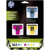HP Cartouche dencre 363 dorigine pack bundle cyan, magenta, jaune CB333EE
