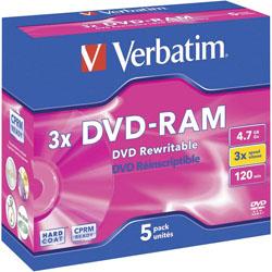 DVD-RAM Verbatim 43450 5 pc(s) 4.7 Go revêtement anti-rayure