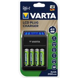Chargeur Lcd Plug VARTA + 4 Piles Rechargeables AA/Hr6 2100 Mah