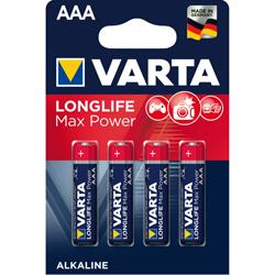 Lot de 4 piles alcaline VARTA Longlife Max Power AAA/LR03