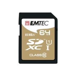 Cartes mémoire EMTEC SDXC 64GB Class10 Gold +