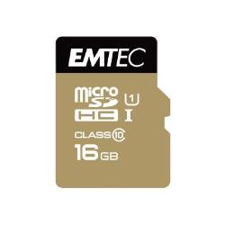 Cartes mémoire EMTEC microSDHC 16GB Class10 Gold + adaptateur SD