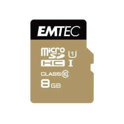 Cartes mémoire EMTEC microSDHC 8GB Class10 Gold + adaptateur