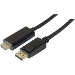 Connectique Audio/Vidéo - GENERIQUE - Cordon DisplayPort 1.2 vers HDMI 1.4 - 3m / Noir