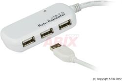 Connectique Informatique - ATEN - Câble répéteur USB 2.0 + hub 4 ports - 12m