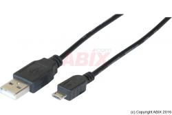 Connectique Informatique - GENERIQUE - Cordon Eco USB2.0 A / MicroUSB B - 0.5m / Noir