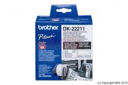 Conso imprimantes - BROTHER - Ruban continu noir/blanc - DK22211