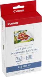 Cartouche d'encre Canon KC18IF 18 stickers 54x86mm Selphy