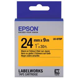 Conso imprimantes - EPSON - LK-6YBP - Noir sur jaune