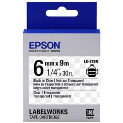 Conso imprimantes - EPSON - LK-2TBN - Noir sur transparent