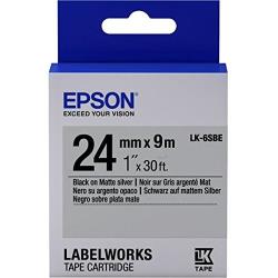 Conso imprimantes - EPSON - LK-6SBE - noir sur argent mat