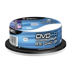 Supports de stockage - EMTEC - Pack de 25 E-DVD+R DL 8,5GB 8X CB
