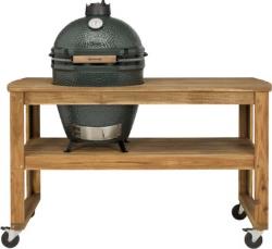 Chariot Big Green Egg acacia L 4 roues pour barbecue